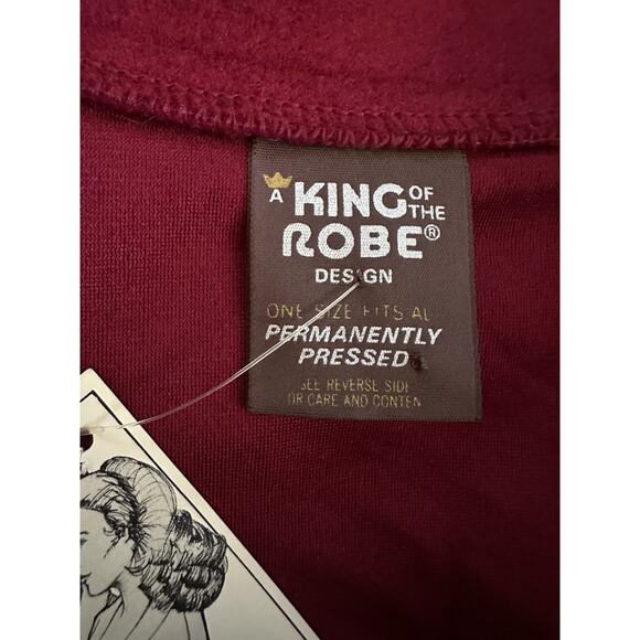 Vintage Robe~King Of The Robe~ Red Pockets Tie 70s 80s NEW Old Stock One Size - Picture 5 of 9